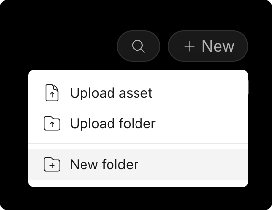 The + New menu