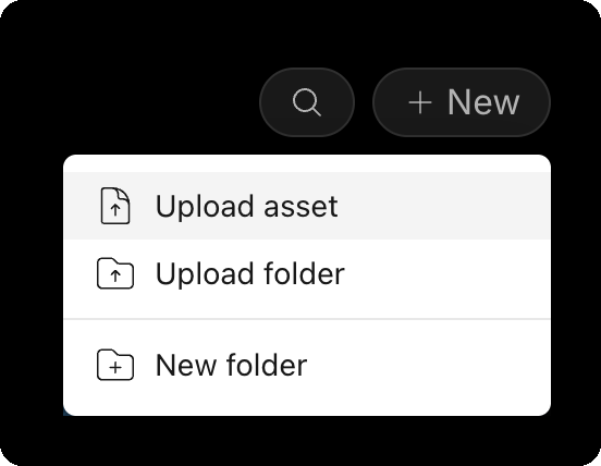 The + New menu