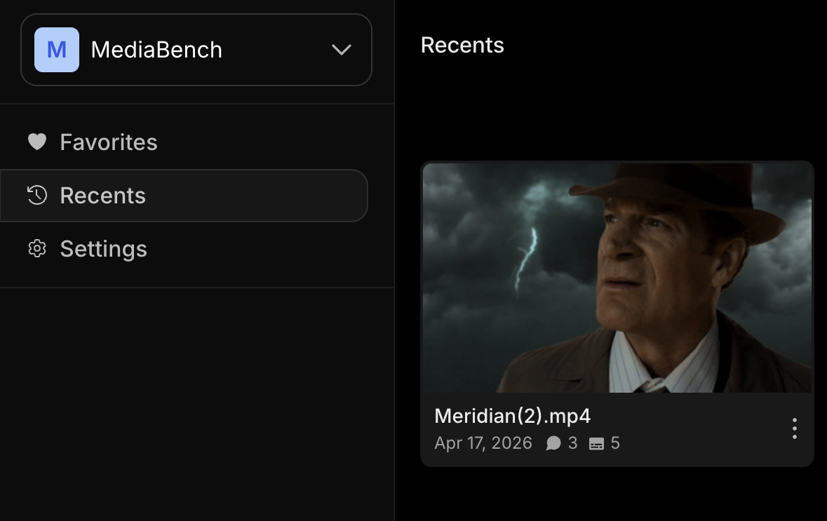 Recents selected in the sidebar with a recently viewed asset