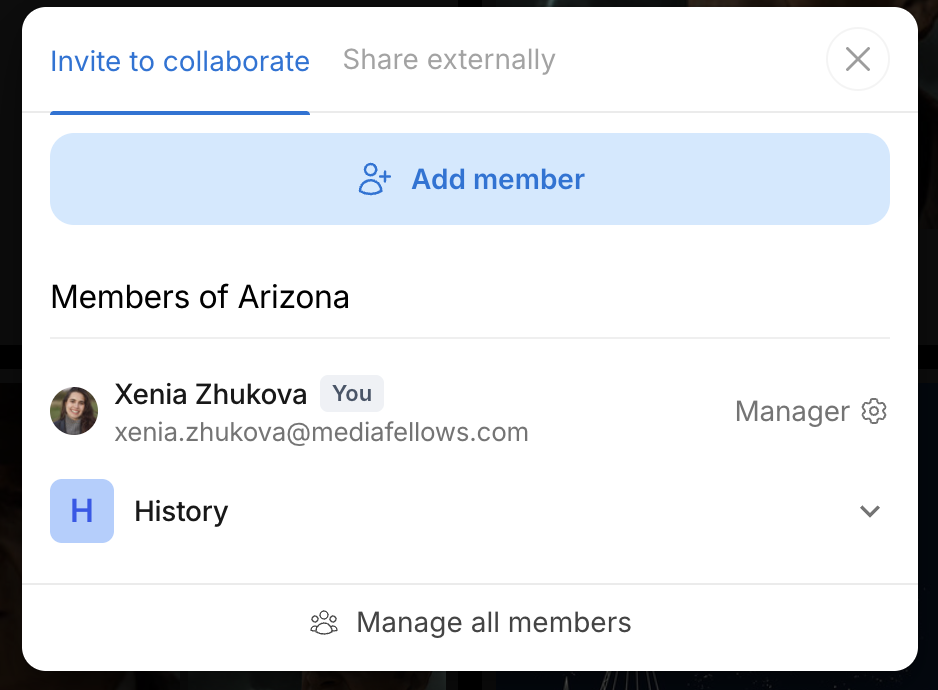 Invite a User to Collaborate