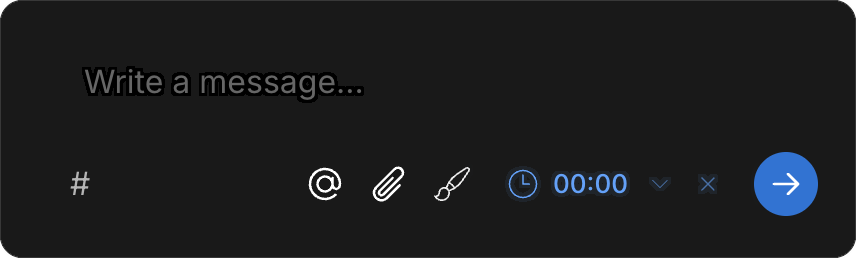 The comment composer with label, mention, attach, draw, time-range, and send controls