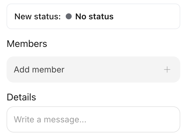 Status panel with members and details