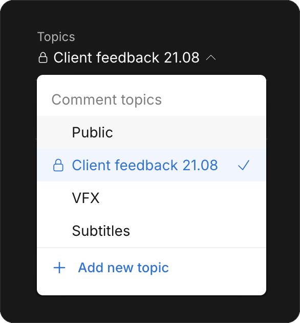 The Topics menu