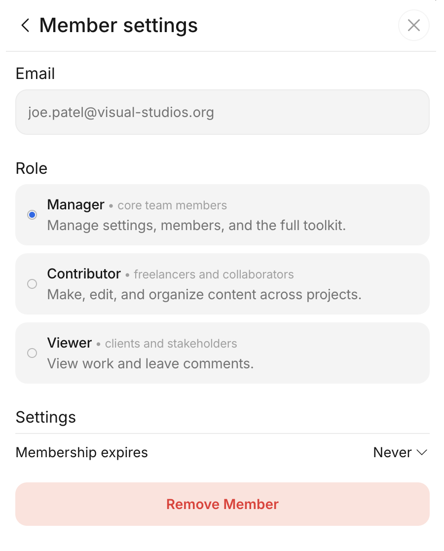 Access Roles - Manager